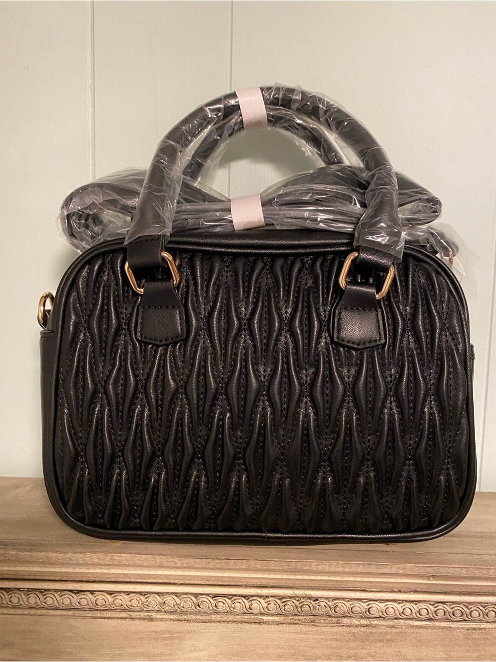 NWT Valentino Orlandi Black Quilted Top-Handle Bag - Picture 2 of 8